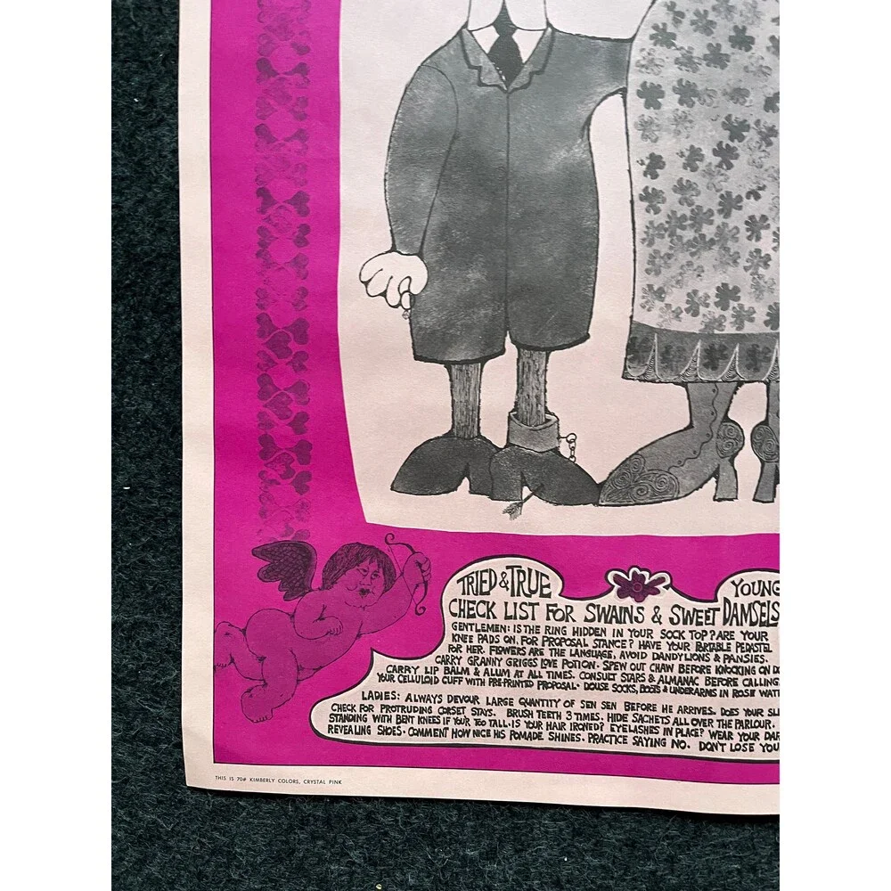 Vintage Dating John Hitesman Lithograph Poster 1960's MCM Wall Decoration, Vint